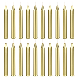 Mega Candles 20 pcs Unscented Gold Exquisite Mini Taper Spell Candles, 4 Inch Tall x 1/2 Inch Diameter, Magic Chimes, Enchantment, Casting Rituals, Witchcraft, Wiccan, Altar, Metaphysical