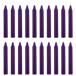 Mega Candles 20 pcs Unscented Dark Purple Exquisite Mini Taper Spell Candles, 4 Inch Tall x 1/2 Inch Diameter, Magic Chimes, Enchantment, Casting Rituals, Witchcraft, Wiccan, Altar, Metaphysical