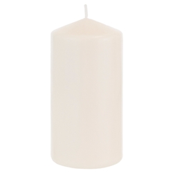 Mega Candles - 3" x 6" Unscented Domed Top Press Pillar Candle in Shrink Wrap - Ivory