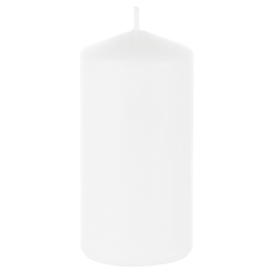Mega Candles - 3" x 6" Unscented Domed Top Press Pillar Candle in Shrink Wrap - White