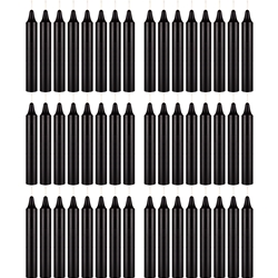 Mega Candles - 48 pcs 5" Unscented Straight Taper Candle in Brown Box - Black