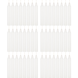 Mega Candles - 48 pcs 5" Unscented Straight Taper Candle in Brown Box - White