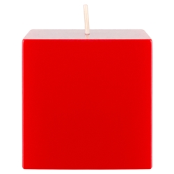 Mega Candles - 3" x 3" Unscented Square Pillar Candle - Red