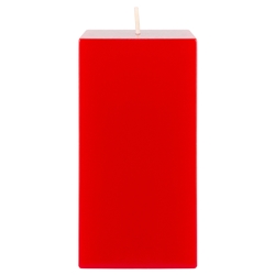 Mega Candles - 3" x 6" Unscented Square Pillar Candle - Red