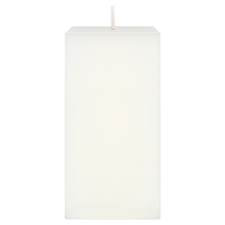 Mega Candles - 3" x 6" Unscented Square Pillar Candle - White