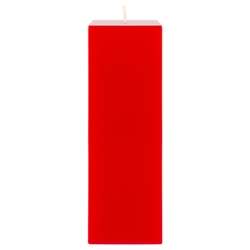 Mega Candles - 3" x 9" Unscented Square Pillar Candle - Red