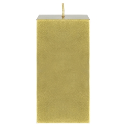Mega Candles - 3" x 6" Unscented Square Pillar Candle - Gold