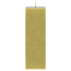 Mega Candles - 3" x 9" Unscented Square Pillar Candle - Gold