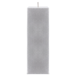 Mega Candles - 3" x 9" Unscented Square Pillar Candle - Silver