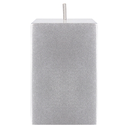 Mega Candles - 2" x 3" Unscented Square Pillar Candle - Silver