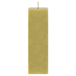 Mega Candles - 2" x 6" Unscented Square Pillar Candle - Gold
