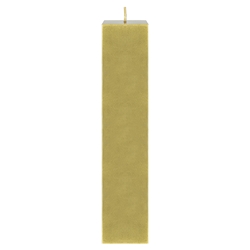 Mega Candles - 2" x 9" Unscented Square Pillar Candle - Gold