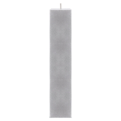 Mega Candles - 2" x 9" Unscented Square Pillar Candle - Silver