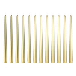 Mega Candles - 12 pcs 12" Unscented Taper Candle in White Box - Gold
