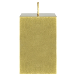 Mega Candles - 2" x 3" Unscented Square Pillar Candle - Gold