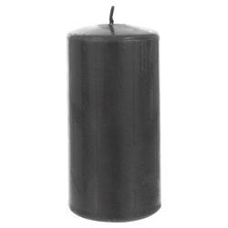 Mega Candles - 3" x 6" Unscented Domed Top Press Pillar Candle in Shrink Wrap - Dark Gray