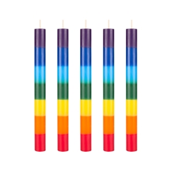 Mega Candles - 5 pcs 1" x 10" Unscented Round Straight Taper Candle - Asst