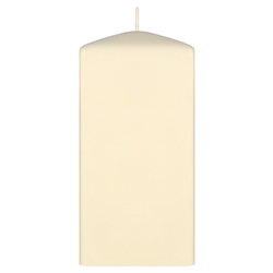 Mega Candles - 3" x 6" Unscented Dome Top Square Pillar Candle - Ivory