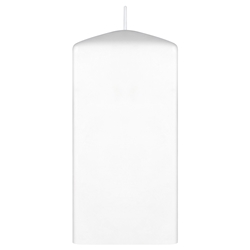 Mega Candles - 3" x 6" Unscented Dome Top Square Pillar Candle - White