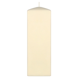 Mega Candles - 3" x 9" Unscented Dome Top Square Pillar Candle - Ivory