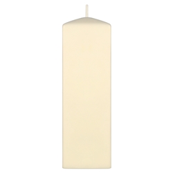 Mega Candles - 2" x 6" Unscented Dome Top Square Pillar Candle - Ivory