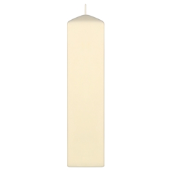Mega Candles - 2" x 9" Unscented Dome Top Square Pillar Candle - Ivory