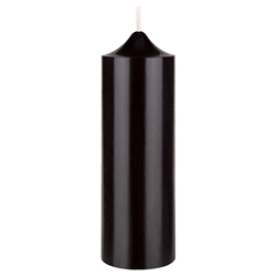Mega Candles - 2" x 6" Unscented Round Dome Top Pillar Candle - Black