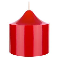 Mega Candles - 3" x 3" Unscented Round Dome Top Pillar Candle - Red
