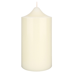Mega Candles - 3" x 6" Unscented Round Dome Top Pillar Candle - Ivory