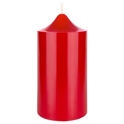 Mega Candles - 3" x 6" Unscented Round Dome Top Pillar Candle - Red