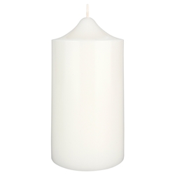 Mega Candles - 3" x 6" Unscented Round Dome Top Pillar Candle - White