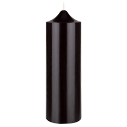 Mega Candles - 3" x 9" Unscented Round Dome Top Pillar Candle - Black