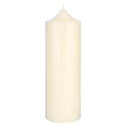 Mega Candles - 3" x 9" Unscented Round Dome Top Pillar Candle - Ivory