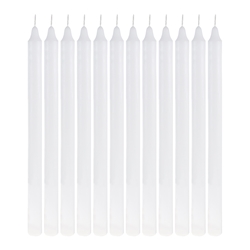 Mega Candles - 12 pcs 12" Unscented Straight Taper Candle in White Box - White