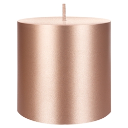 Mega Candles - 3" x 3" Unscented Round Pillar Candle - Rose Gold