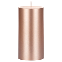 Mega Candles - 3" x 6" Unscented Round Pillar Candle - Rose Gold