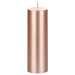 Mega Candles - 2" x 6" Unscented Round Pillar Candle - Rose Gold