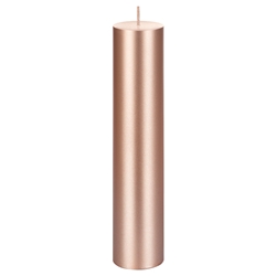 Mega Candles - 2" x 9" Unscented Round Pillar Candle - Rose Gold