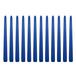 Mega Candles - 12 pcs 10" Unscented Taper Candle in White Box - Dark Blue