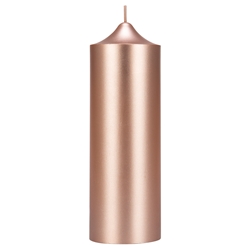 Mega Candles - 3" x 9" Unscented Round Dome Top Pillar Candle - Rose Gold