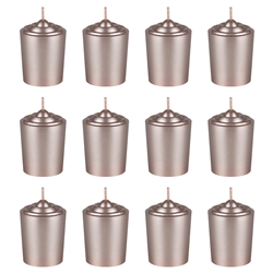Mega Candles - 12 pcs 15 Hours Unscented Votive Candle in White Box - Rose Gold