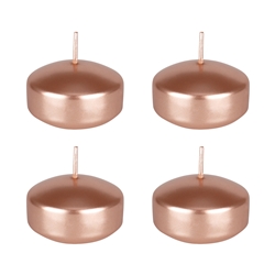 Mega Candles - 4 pcs 2" Unscented Floating Candle - Rose Gold