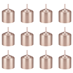 Mega Candles - 12 pcs 8 Hours Unscented Votive Candle in White Box - Rose Gold