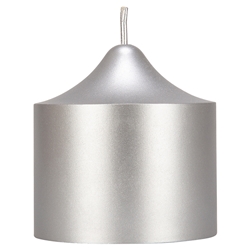 Mega Candles - 3" x 3" Unscented Round Dome Top Pillar Candle - Silver