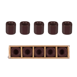 Mega Candles - 5 pcs Ceramic 1/2" Chime / Spell Candle Holder - Brown