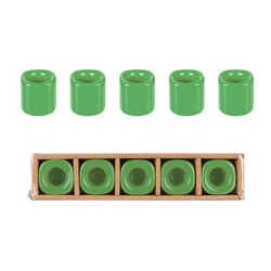 Mega Candles - 5 pcs Ceramic 1/2" Chime / Spell Candle Holder - Light Green
