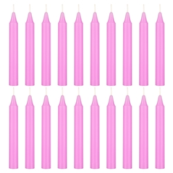 Mega Candles - 20 pcs 4 Inch Unscented Exquisite Mini Taper Chime Spell Candles - Light Purple