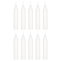 Mega Candles - 10 pcs 4 Inch Unscented Exquisite Mini Taper Chime Spell Candles - White