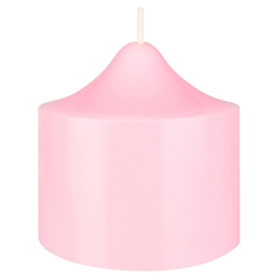 Mega Candles - 3" x 3" Unscented Round Bell Top Pillar Candle - Pink