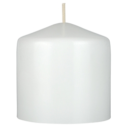 Mega Candles - 3" x 3" Unscented Domed Top Pillar Candle - White